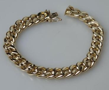 Panzerketten Armband aus 585er Gold, Länge 18,0 cm, Gewicht: 16,6g